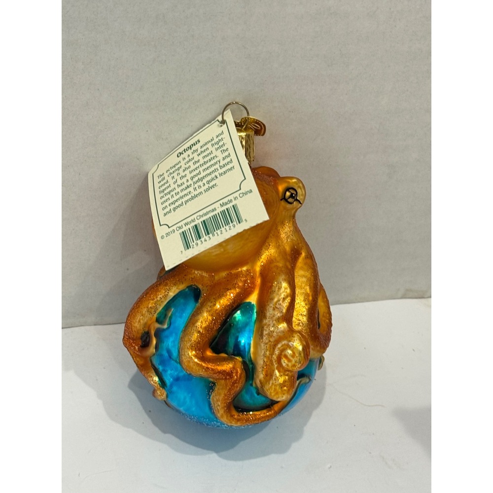 NEW Old World Christmas Octopus Beach Ornament Gold Glass Sea Life 12129 - Picture 2 of 6